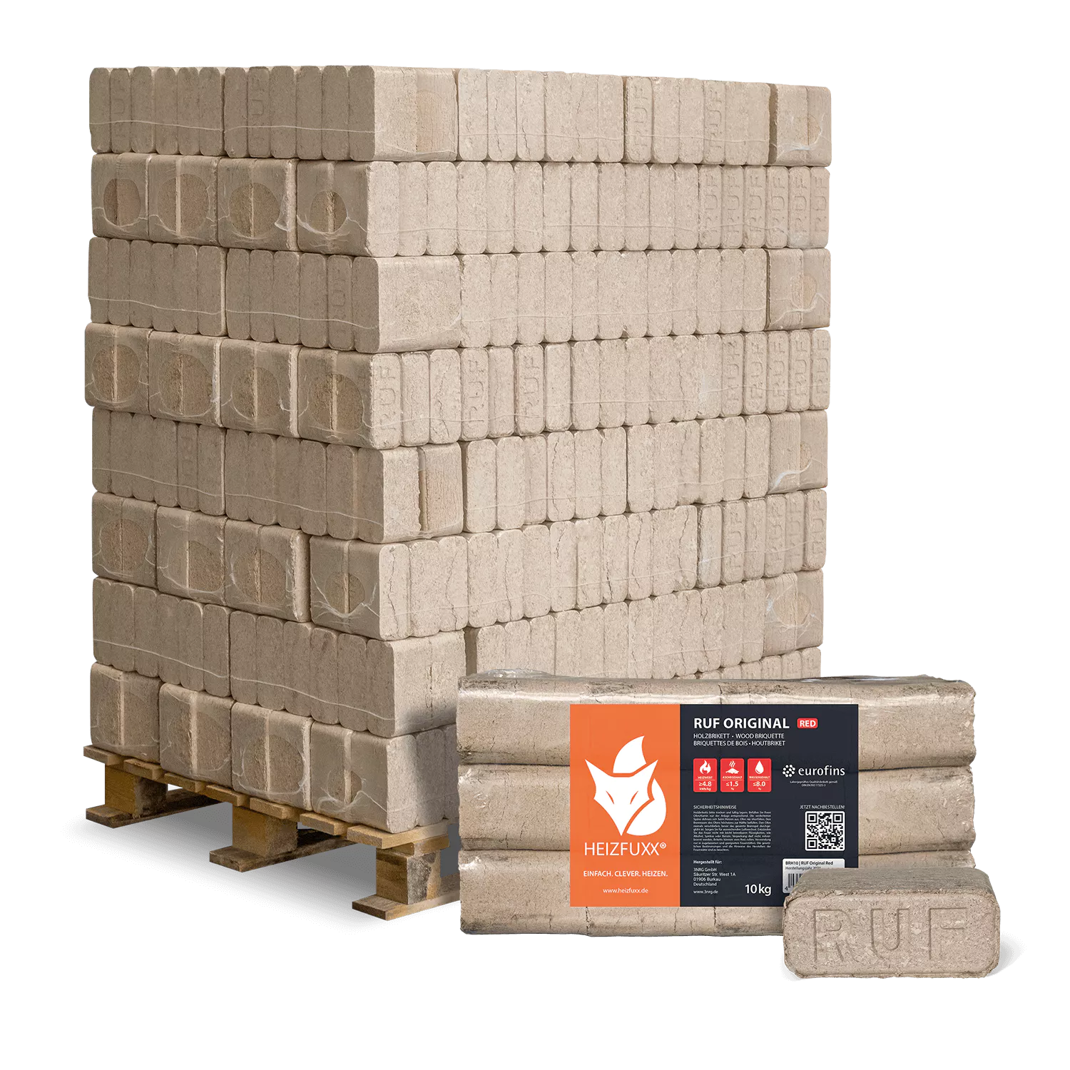 Holzbriketts RUF Original Red 96 x 10 kg - Image 1