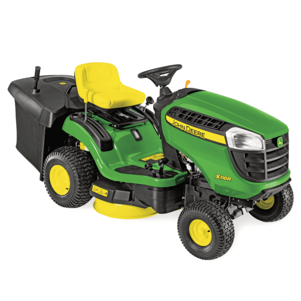John Deere X116R Rasentraktor mit 92-cm-Mähdeck und 300-l-Fangkorb - Image 1
