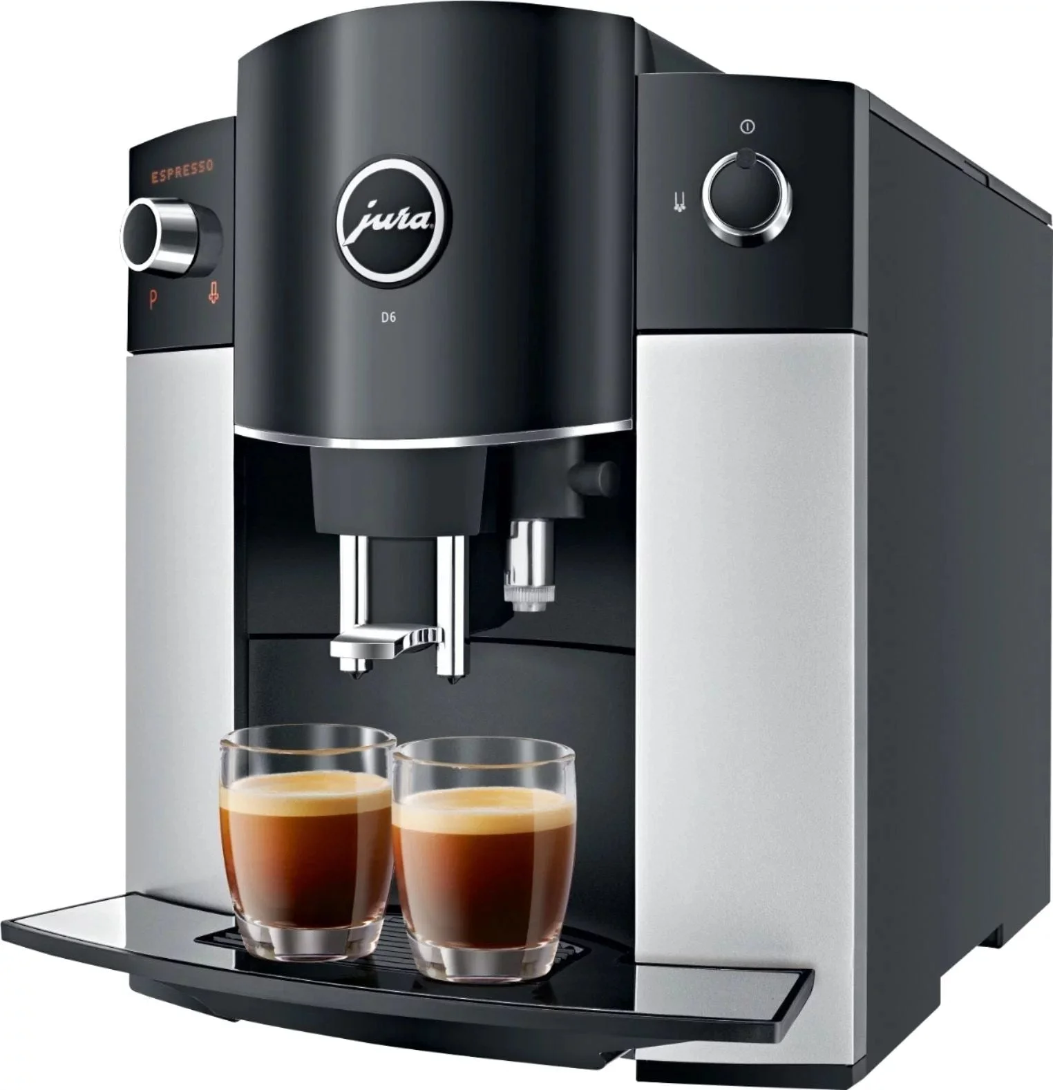 JURA D6 Kaffeevollautomat, Platin, mit One-Touch-Cappuccino - Image 1