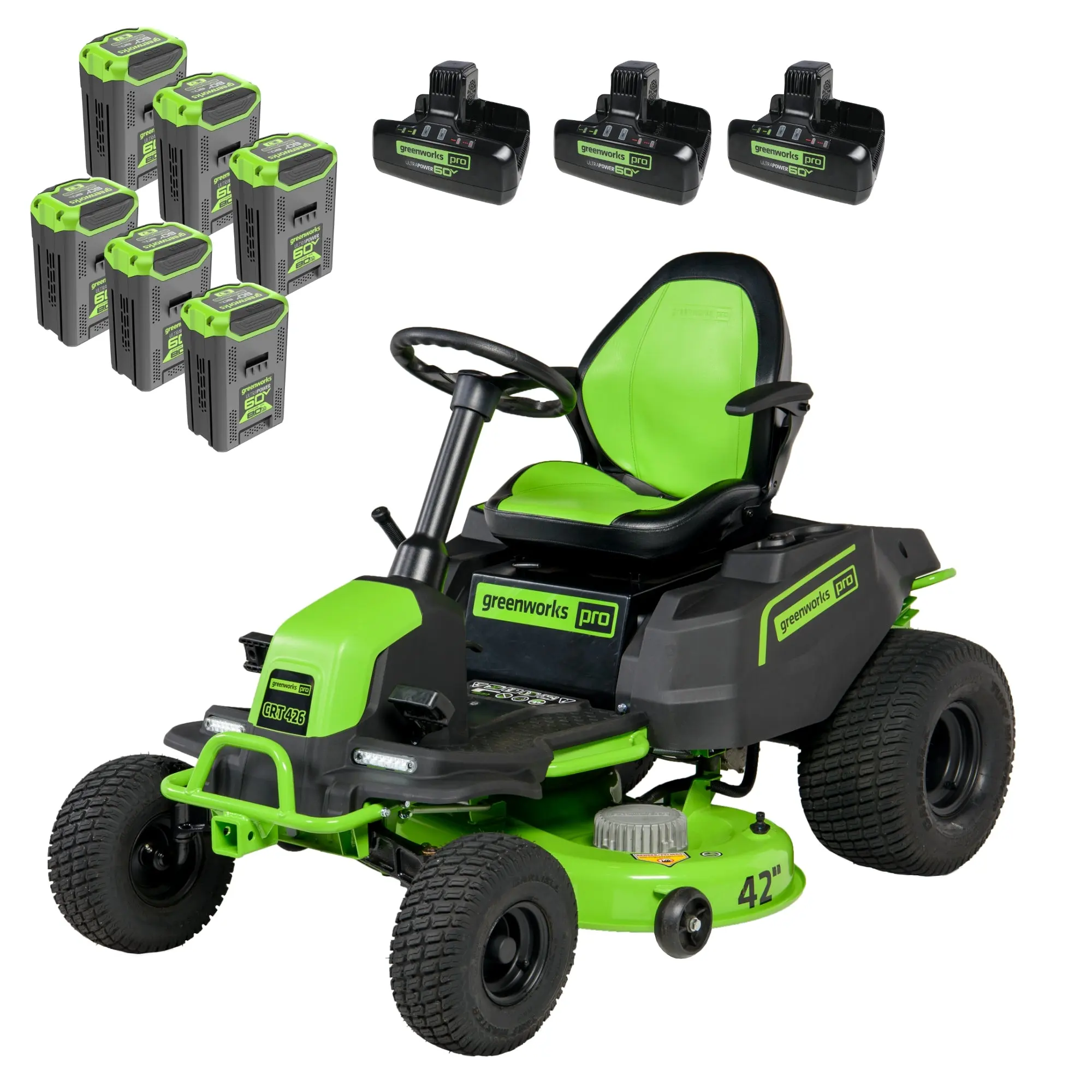 Greenworks 60V 42″ Cordless Battery CrossoverT Riding Lawn Mowers - Image 1