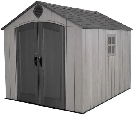 Lifetime Outdoor Storage Shed, 8 x 10 Foot, Grays - Image 1