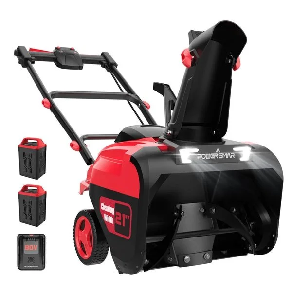 PowerSmart 80V 21″ Cordless Snow Blower with 2 Batteries and Chargers - Image 1
