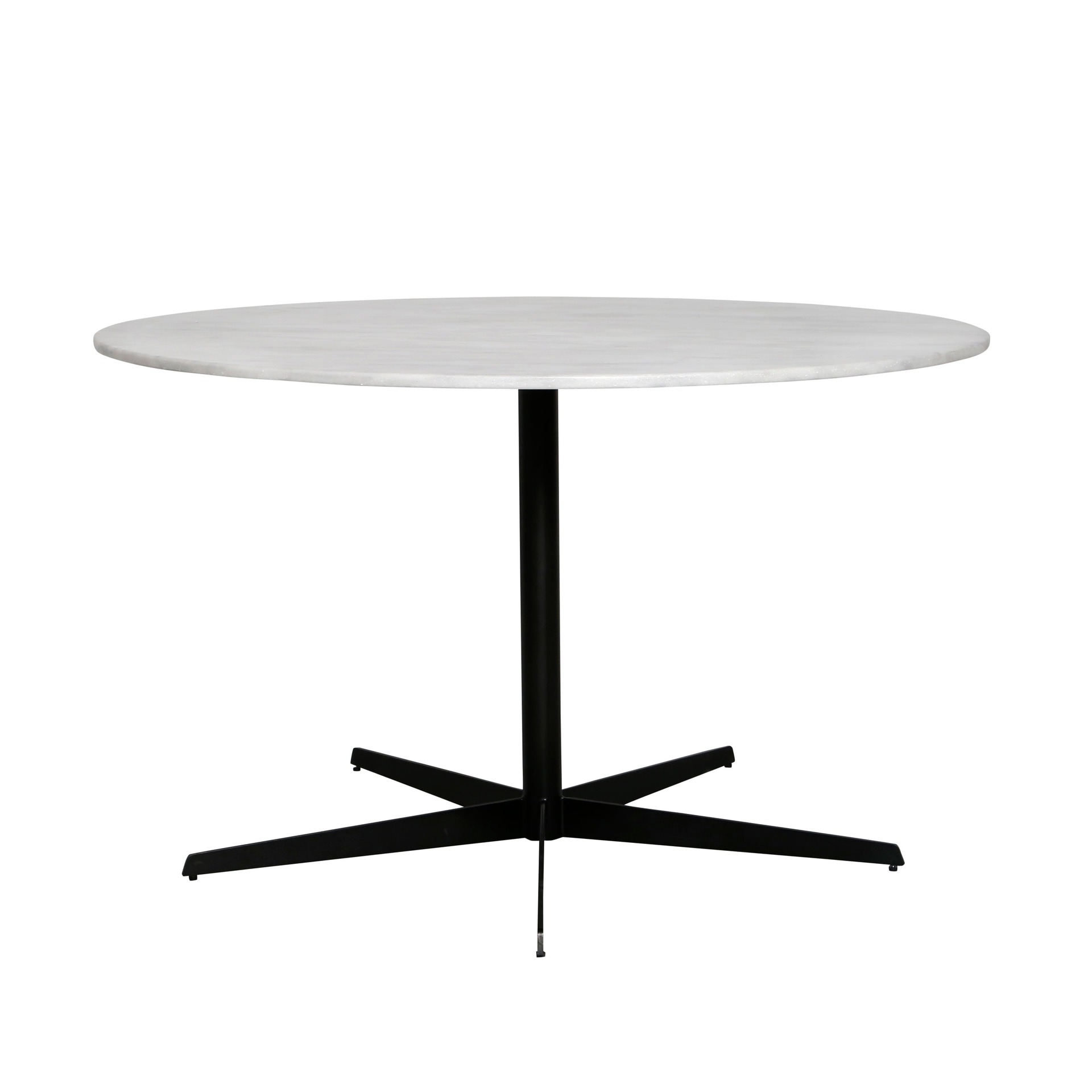 Runder Esstisch Calacatta Weiß Keramik mit Stahlsäule (140 cm) - Image 1